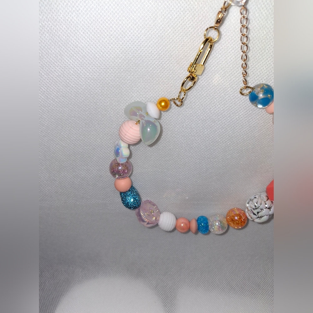Colorful Beaded Car Charm. Made With Acrylic And Silicone Beads.